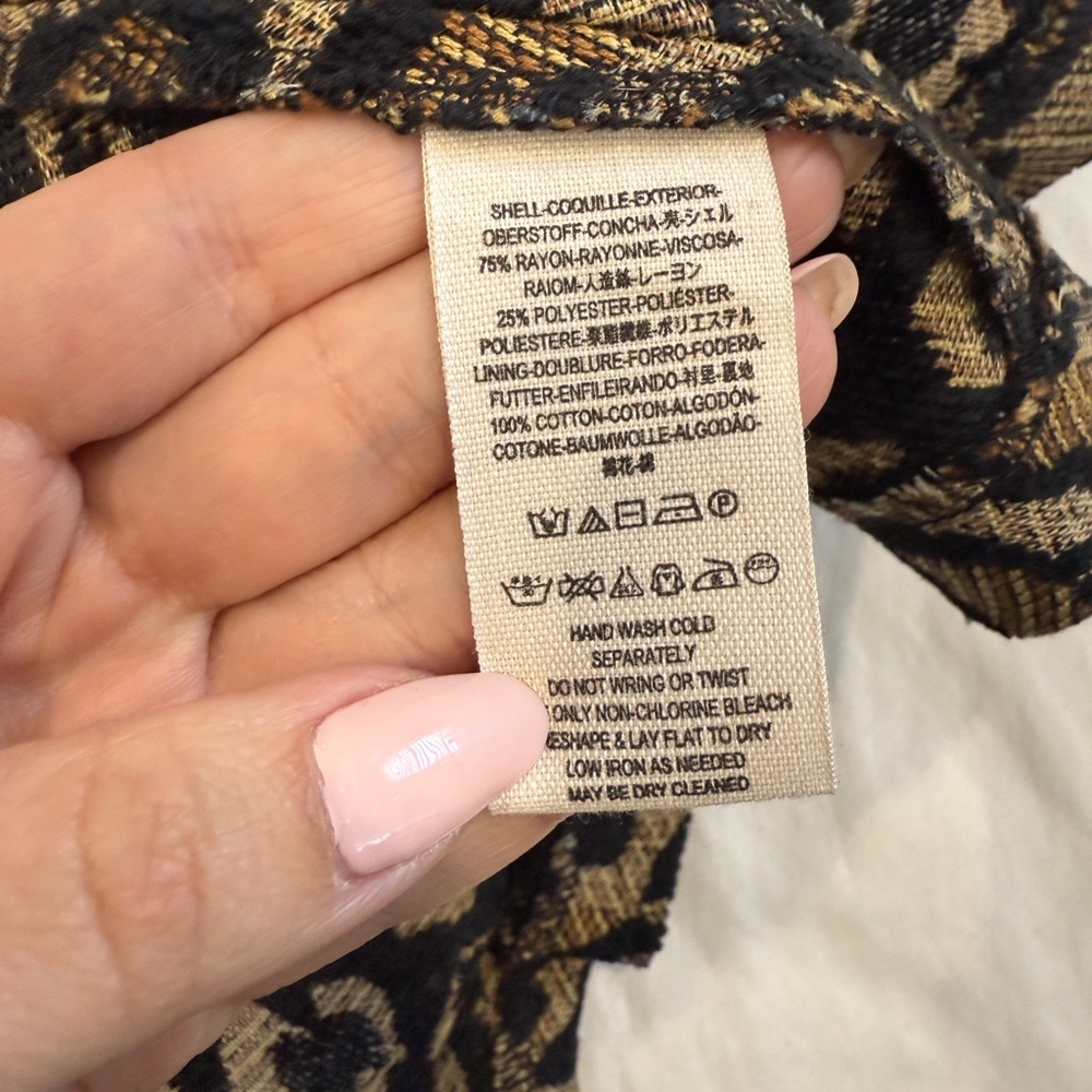 NWT Free People Brown Cheetah Leopard Print Ruffle Skater Mini Skirt Size 8 Boho - Picture 5 of 6